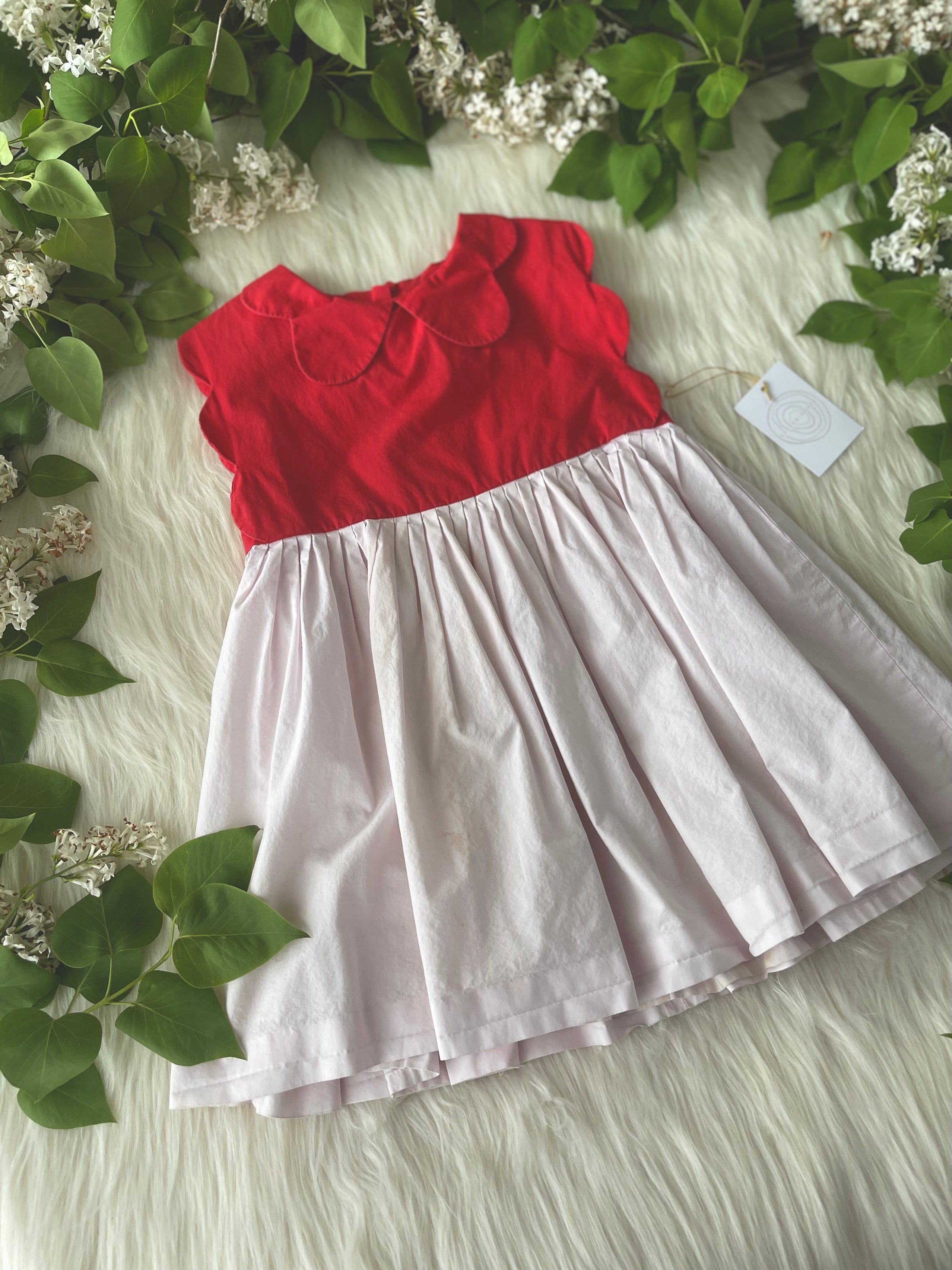 strapless open back dress Jacadi peach cord dress 24m – Canopy Kids main image 1
